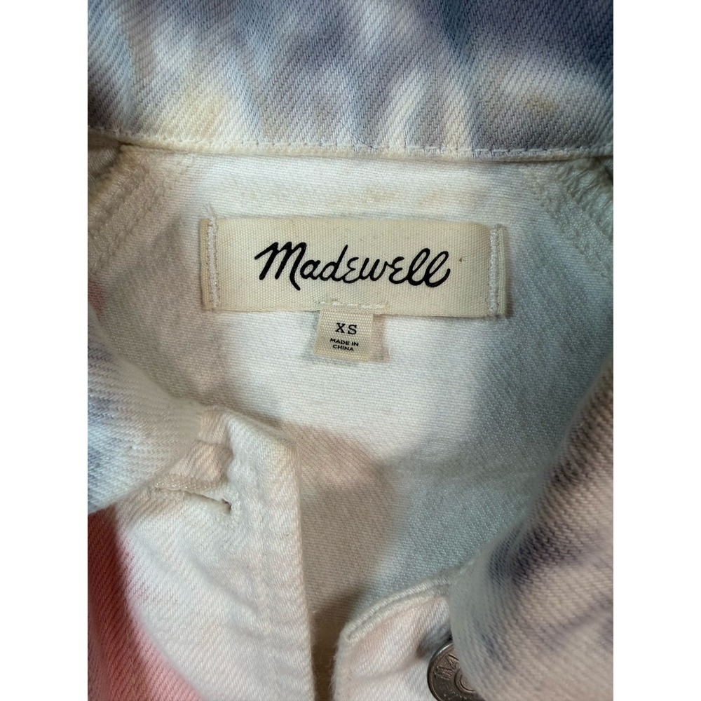 Madewell‎ Tie Dye Denim Trucker Jacket Pink Blue White XS Jean Jacket - Picture 2 of 5